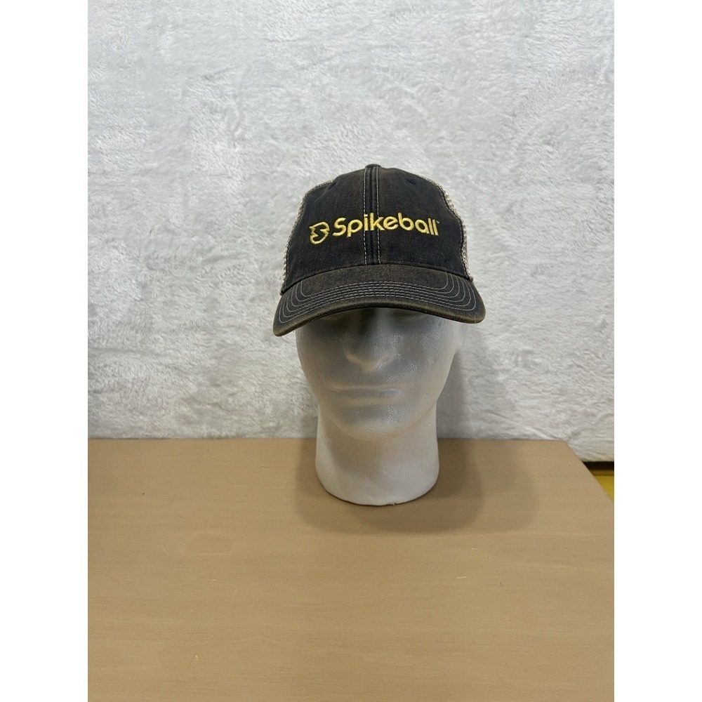 Spikeball Trucker Hat Legacy Mesh Snapback Black Tan Sports Cap